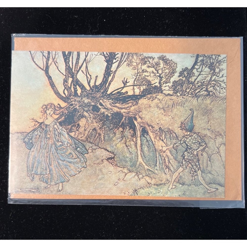 Vintage Elgin Court Design, Arthur Rackham blank card, NIP, 1972, England